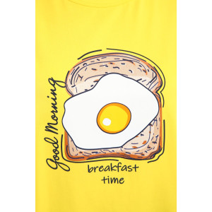 Костюм двойка женский КД-00-007 кулирка (р-ры: 84-112) желтый яичница Костюм двойка женский КД-00-007 кулирка (р-ры: 84-112) желтый яичница