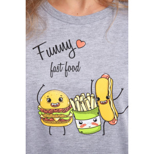 Костюм двойка женский КД-00-007 кулирка (р-ры: 84-112) серый меланж картошка фри Костюм двойка женский КД-00-007 кулирка (р-ры: 84-112) серый меланж картошка фри