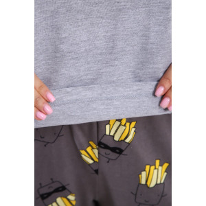 Костюм двойка женский КД-00-007 кулирка (р-ры: 84-112) серый меланж картошка фри Костюм двойка женский КД-00-007 кулирка (р-ры: 84-112) серый меланж картошка фри