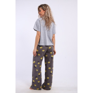 Костюм двойка женский КД-00-007 кулирка (р-ры: 84-112) серый меланж картошка фри Костюм двойка женский КД-00-007 кулирка (р-ры: 84-112) серый меланж картошка фри