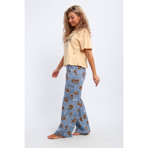 Костюм двойка женский КД-00-007 кулирка (р-ры: 84-112) бежевый медведь-тигр Костюм двойка женский КД-00-007 кулирка (р-ры: 84-112) бежевый медведь-тигр