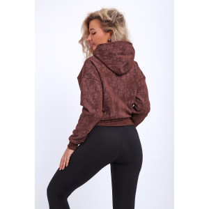 Толстовка женская №29019 футер 3-х нитка с начесом (р-ры: 40-56) коричневый Толстовка женская №29019 футер 3-х нитка с начесом (р-ры: 40-56) коричневый