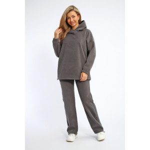 Костюм двойка женский №064 флис (р-ры: 44-54) серый Костюм двойка женский №064 флис (р-ры: 44-54) серый