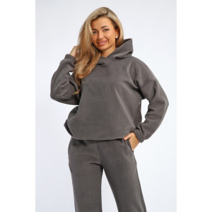 Костюм двойка женский №064 флис (р-ры: 44-54) серый Костюм двойка женский №064 флис (р-ры: 44-54) серый