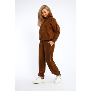 Костюм двойка женский №064 флис (р-ры: 44-54) коричневый Костюм двойка женский №064 флис (р-ры: 44-54) коричневый