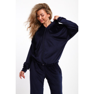 Костюм двойка женский №061 велюр (р-ры: 44-58) темно-синий Костюм двойка женский №061 велюр (р-ры: 44-58) темно-синий