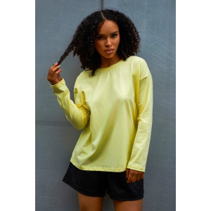 Лонгслив женский №057098 "Лонг" кулирка пенье компакт (р-ры: 44-66) желтый Лонгслив женский №057098 "Лонг" кулирка пенье компакт (р-ры: 44-66) желтый