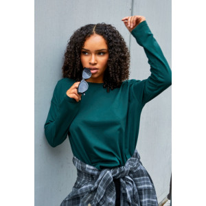 Лонгслив женский №057098 "Лонг" кулирка пенье компакт (р-ры: 44-66) темно-зеленый Лонгслив женский №057098 "Лонг" кулирка пенье компакт (р-ры: 44-66) темно-зеленый