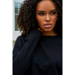 Лонгслив женский №057098 "Лонг" кулирка пенье компакт (р-ры: 44-66) черный Лонгслив женский №057098 "Лонг" кулирка пенье компакт (р-ры: 44-66) черный