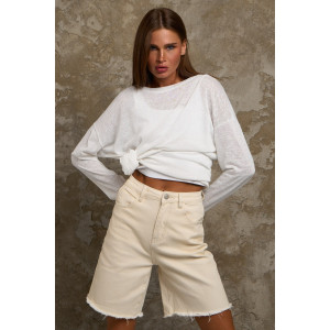 Лонгслив женский №056977 "Флам" кулирка флам (р-ры: 44-66) белый