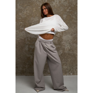 Лонгслив женский №056977 "Флам" кулирка флам (р-ры: 44-66) белый