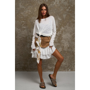 Лонгслив женский №056977 "Флам" кулирка флам (р-ры: 44-66) белый