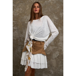 Лонгслив женский №056977 "Флам" кулирка флам (р-ры: 44-66) белый