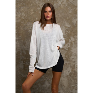 Лонгслив женский №056977 "Флам" кулирка флам (р-ры: 44-66) белый