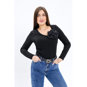 Лонгслив женский "Роза" вискоза (р-ры: 42-44) черный