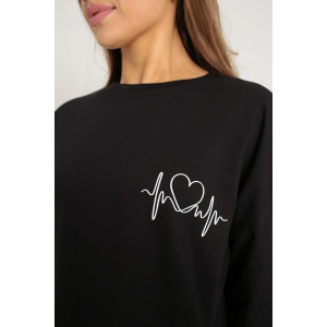 Футболка женская №057130 "Ирина" кулирка-хлопок стрейч (р-ры: 40-46) черный