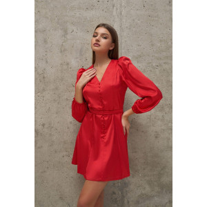 Платье женское "Валерия" атлас (р-ры: 42-52) красный Платье женское "Валерия" атлас (р-ры: 42-52) красный