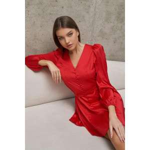 Платье женское "Валерия" атлас (р-ры: 42-52) красный Платье женское "Валерия" атлас (р-ры: 42-52) красный