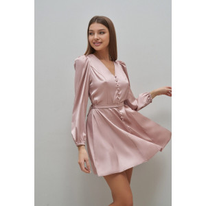 Платье женское "Валерия" атлас (р-ры: 42-52) розовый