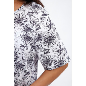 Сорочка женская №88126 кулирка (р-ры: 56-68) темно-синий Сорочка женская №88126 кулирка (р-ры: 56-68) темно-синий