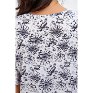 Сорочка женская №88126 кулирка (р-ры: 56-68) темно-синий Сорочка женская №88126 кулирка (р-ры: 56-68) темно-синий