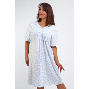 Сорочка женская №88126 кулирка (р-ры: 56-68) бабочки на белом