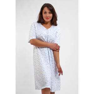 Сорочка женская №88126 кулирка (р-ры: 56-68) бабочки на белом