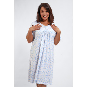 Сорочка женская №88126 кулирка (р-ры: 56-68) бабочки на белом