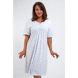 Сорочка женская №88126 кулирка (р-ры: 56-68) бабочки на белом