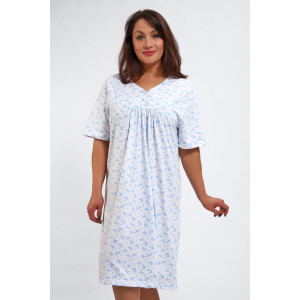 Сорочка женская №88126 кулирка (р-ры: 56-68) бабочки на белом