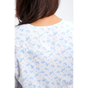 Сорочка женская №88126 кулирка (р-ры: 56-68) бабочки на белом