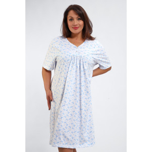 Сорочка женская №88126 кулирка (р-ры: 56-68) бабочки на белом