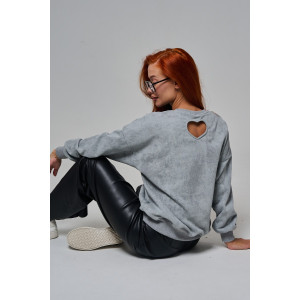 Толстовка женская №67189 футер 3-х нитка (р-ры: 44-52) серый винтаж Толстовка женская №67189 футер 3-х нитка (р-ры: 44-52) серый винтаж