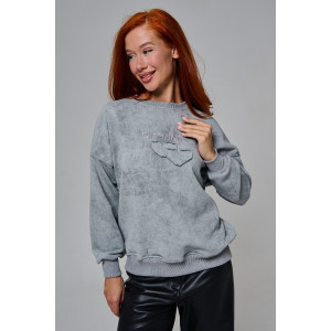 Толстовка женская №67189 футер 3-х нитка (р-ры: 44-52) серый винтаж Толстовка женская №67189 футер 3-х нитка (р-ры: 44-52) серый винтаж