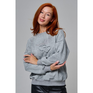 Толстовка женская №67189 футер 3-х нитка (р-ры: 44-52) серый винтаж Толстовка женская №67189 футер 3-х нитка (р-ры: 44-52) серый винтаж