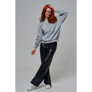 Толстовка женская №67189 футер 3-х нитка (р-ры: 44-52) серый винтаж Толстовка женская №67189 футер 3-х нитка (р-ры: 44-52) серый винтаж