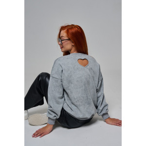 Толстовка женская №67189 футер 3-х нитка (р-ры: 44-52) серый винтаж Толстовка женская №67189 футер 3-х нитка (р-ры: 44-52) серый винтаж