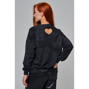 Толстовка женская №67189 футер 3-х нитка (р-ры: 44-52) черный винтаж Толстовка женская №67189 футер 3-х нитка (р-ры: 44-52) черный винтаж