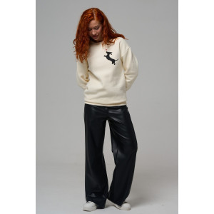 Толстовка женская №8576 футер 3-х нитка с начесом (р-ры: 42-54) молочный собачка с сердцем Толстовка женская №8576 футер 3-х нитка с начесом (р-ры: 42-54) молочный собачка с сердцем