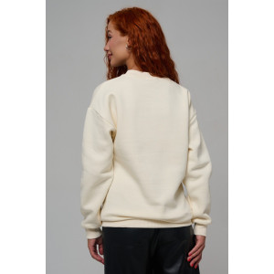 Толстовка женская №8576 футер 3-х нитка с начесом (р-ры: 42-54) молочный собачка с сердцем Толстовка женская №8576 футер 3-х нитка с начесом (р-ры: 42-54) молочный собачка с сердцем