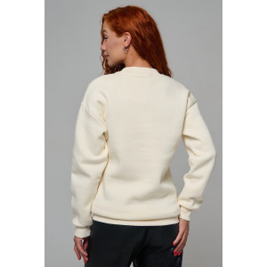 Толстовка женская №8576 футер 3-х нитка с начесом (р-ры: 42-54) молочный котик с сердцем Толстовка женская №8576 футер 3-х нитка с начесом (р-ры: 42-54) молочный котик с сердцем