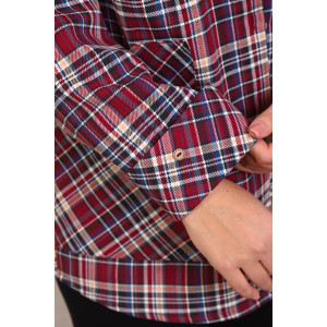 Рубашка женская №1094 фуле (р-ры: 46-54) бордовый Рубашка женская №1094 фуле (р-ры: 46-54) бордовый