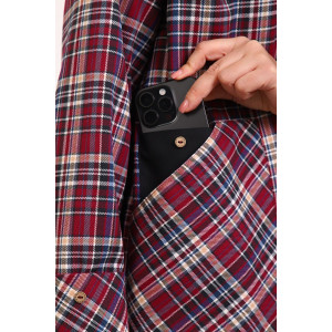 Рубашка женская №1094 фуле (р-ры: 46-54) бордовый Рубашка женская №1094 фуле (р-ры: 46-54) бордовый