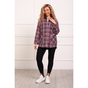 Рубашка женская №1094 фуле (р-ры: 46-54) бордовый Рубашка женская №1094 фуле (р-ры: 46-54) бордовый