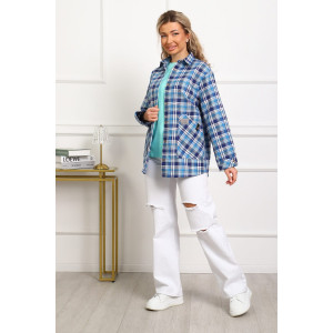 Рубашка женская №1094 фуле (р-ры: 46-54) синий Рубашка женская №1094 фуле (р-ры: 46-54) синий