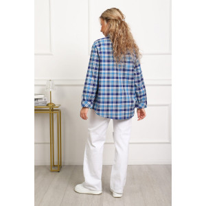 Рубашка женская №1094 фуле (р-ры: 46-54) синий Рубашка женская №1094 фуле (р-ры: 46-54) синий