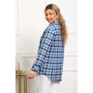 Рубашка женская №1094 фуле (р-ры: 46-54) синий Рубашка женская №1094 фуле (р-ры: 46-54) синий