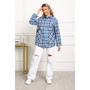 Рубашка женская №1094 фуле (р-ры: 46-54) синий Рубашка женская №1094 фуле (р-ры: 46-54) синий