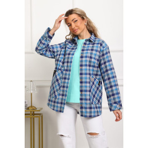 Рубашка женская №1094 фуле (р-ры: 46-54) синий Рубашка женская №1094 фуле (р-ры: 46-54) синий