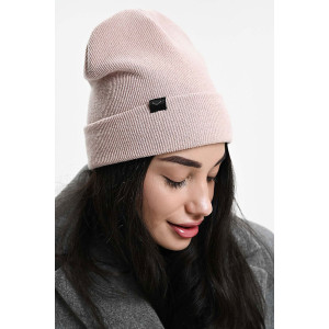 Шапка женская теплая в рубчик вязаный трикотаж 057175 розовый Шапка женская теплая в рубчик вязаный трикотаж 057175 розовый